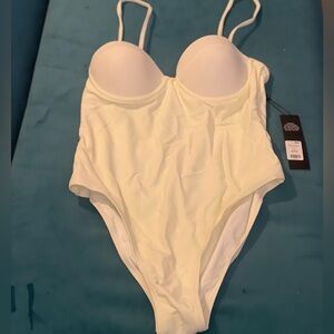 White Fashinova one piece swimsuit 
Size Medium